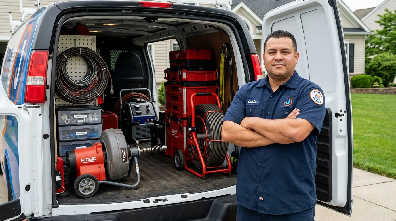 Professional drain cleaning equipment and Johns Plumbing LLC plumber in Taylorsville