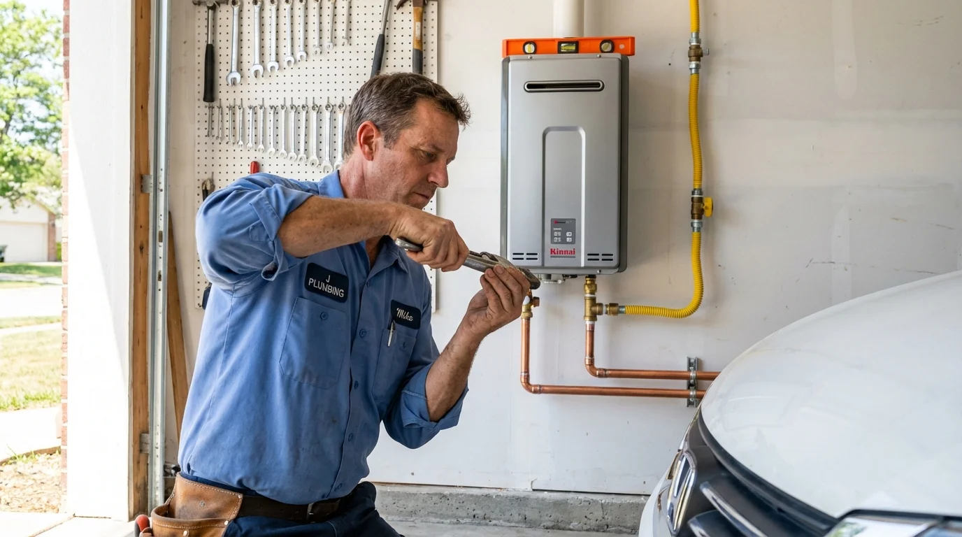 Tankless water heater installation by a Johns Plumbing LLC plumber in Taylorsville